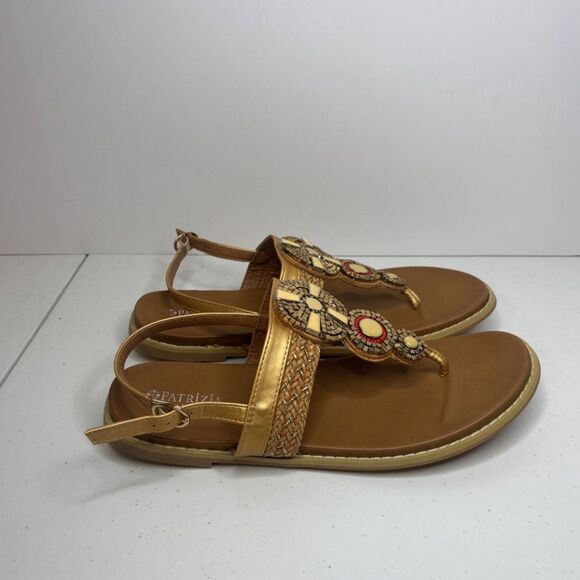 Patrizia Zinzibar Leather Embellished Thong Sandals Slingback Womens - Picture 2 of 10